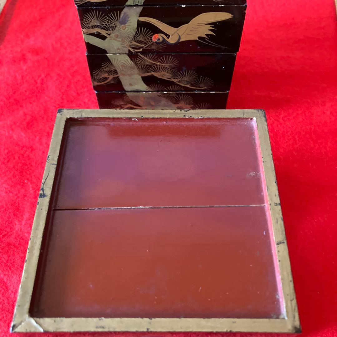 100年以上前のお雛様道具 御三揃(箪笥 長持 両掛)蒔絵御懸盤 桐箱入