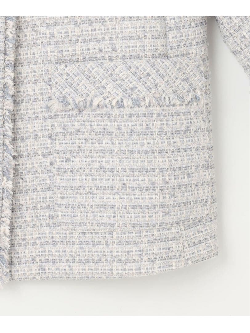 美品　anysis ノーカラーツイードジャケット グレー