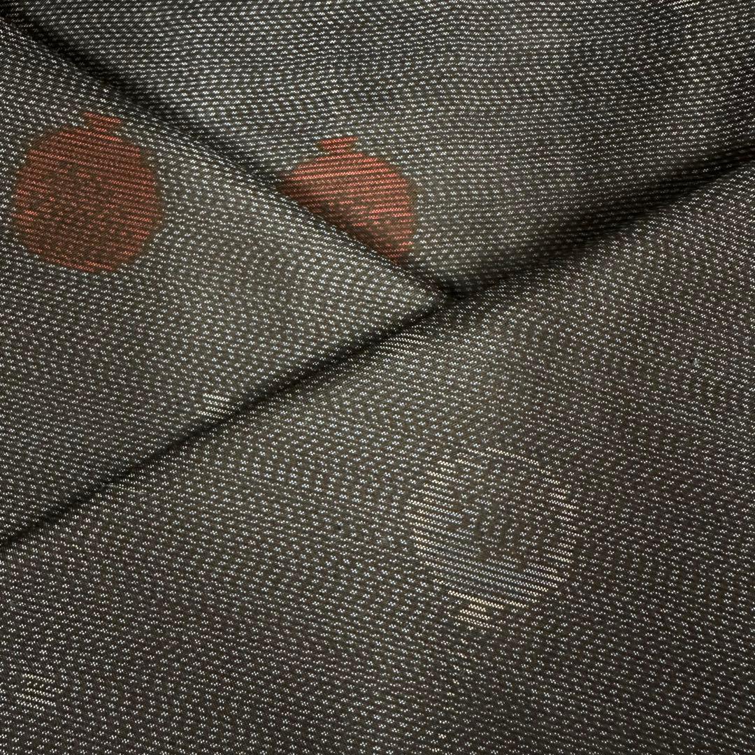 ぬ*い様 大島紬　袷　正絹　紺×黒　風船柄織り出し　身丈159裄65