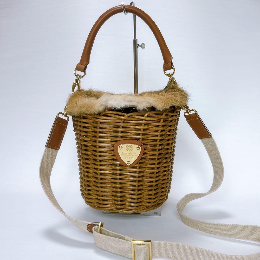 新品同様✨ATAO アタオ ブリーゼ BREEZE かごバッグ 2WAY ファー