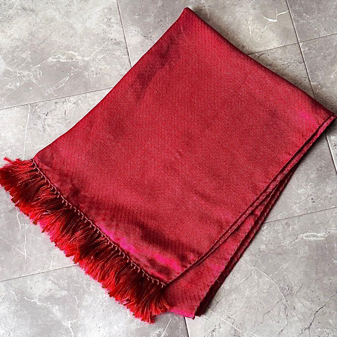 TOM FORD ユニセックス シルク リネン 大判 ストール レッド イタリア