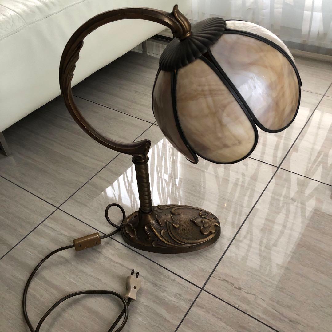 お引き渡し希望1980年西ドイツ購入　大理石　アンティーク　照明スタンド