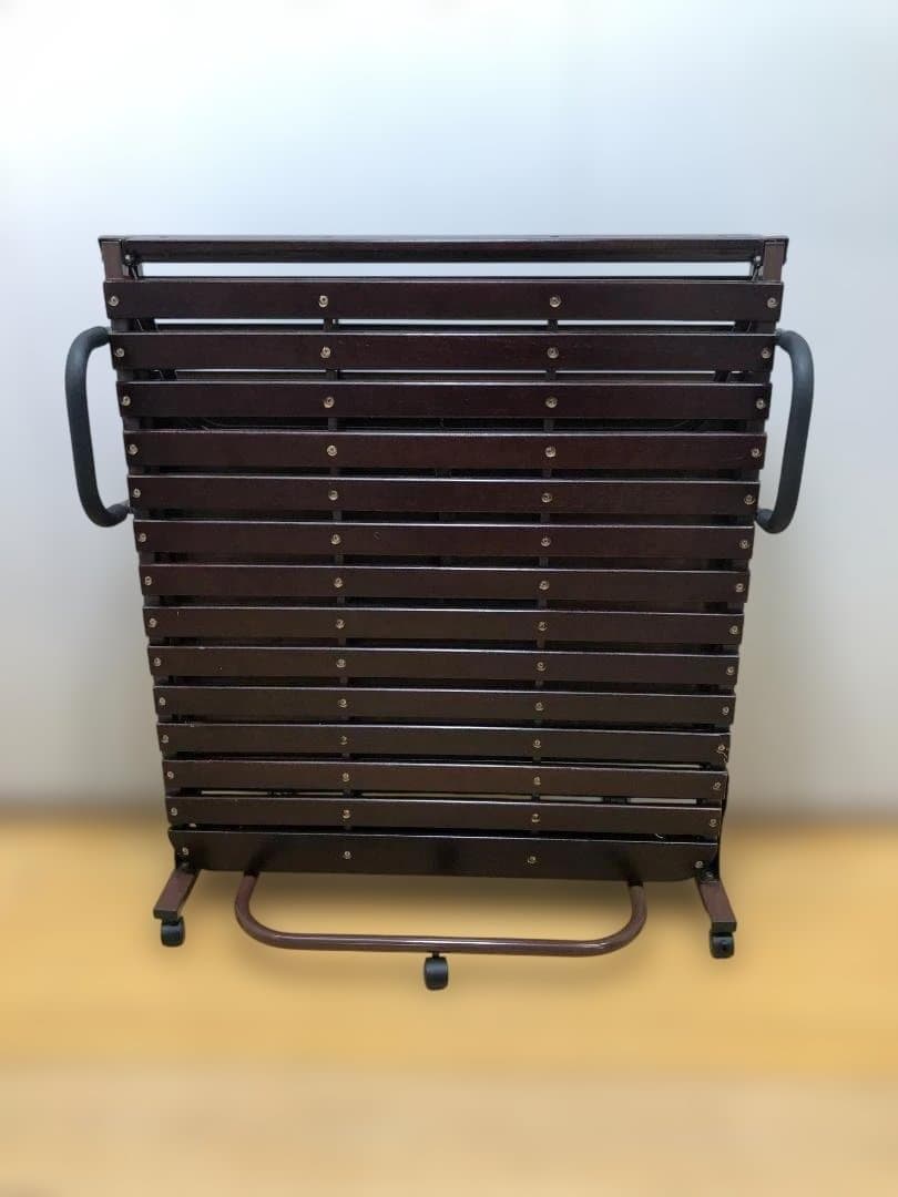 送料無料 折りたたみベッド 木製すのこ シングル相当 キャスター付 251214