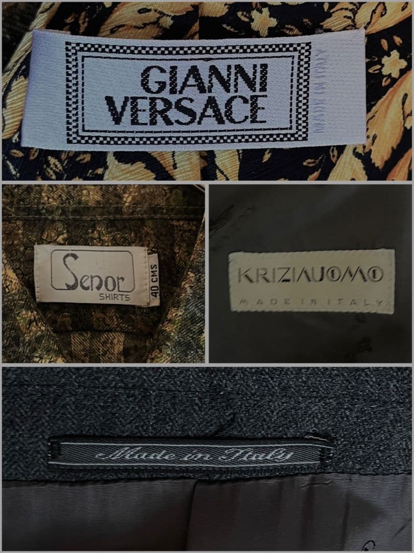 極美品✨豪華５点セット✨イタリア製ダブルスーツVERSACEネクタイ　ピンズ