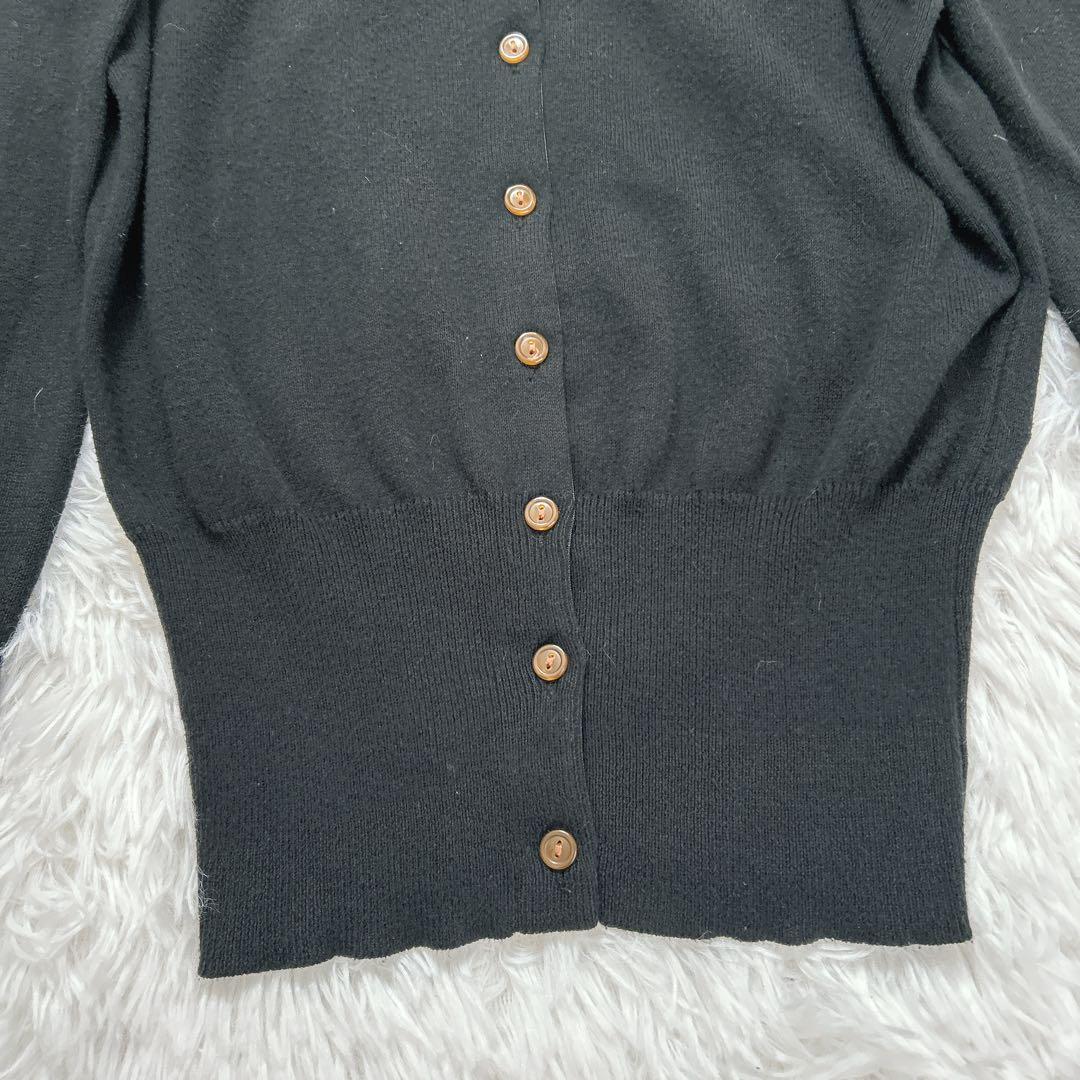 希少✨ヴィヴィアンウエストウッド オーブ刺繍 カーディガン 黒　XS コットン