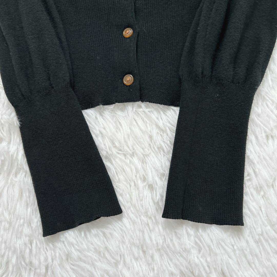 希少✨ヴィヴィアンウエストウッド オーブ刺繍 カーディガン 黒　XS コットン