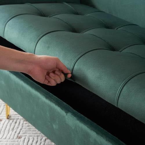 ソファー 2人掛け ソファ 収納付き クッション4個付き 金属脚付きカウチソファ