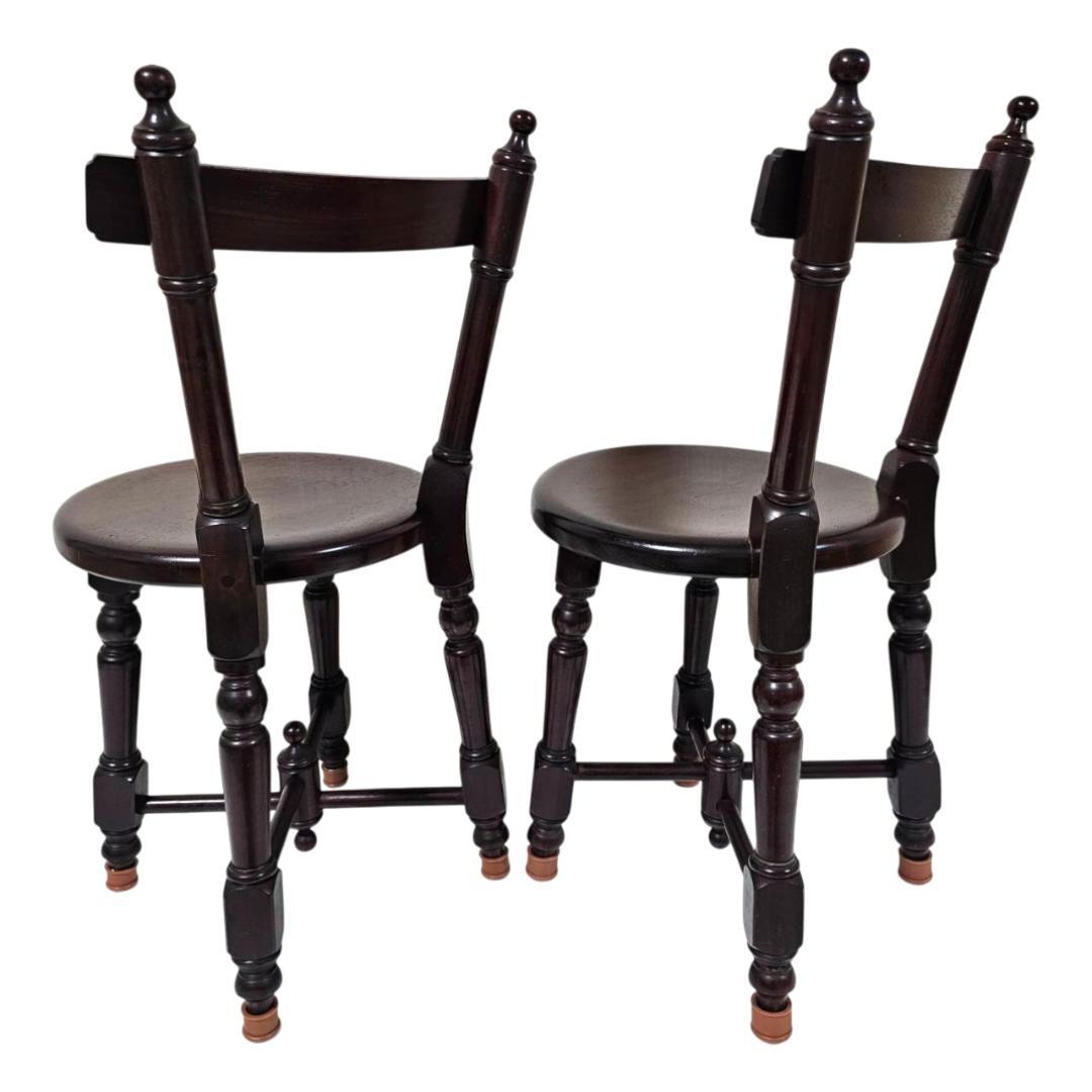 【現状渡し】九州民芸家具 南京小椅子 丸座 2脚セット① ろくろ脚 イス いす