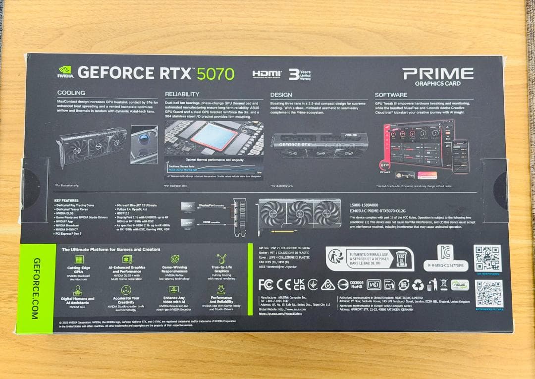 グラフィックボード・グラボ・ビデオカード ASUS GEFORCE RTX 5070 OC 12GB