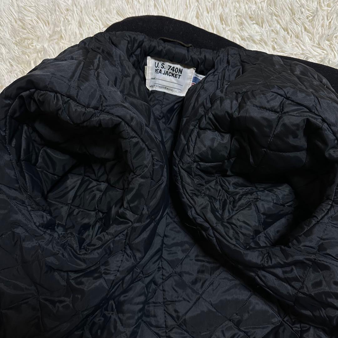 美品 大きいサイズ 42 SCHOTT Pコート XL 740N USA製 黒