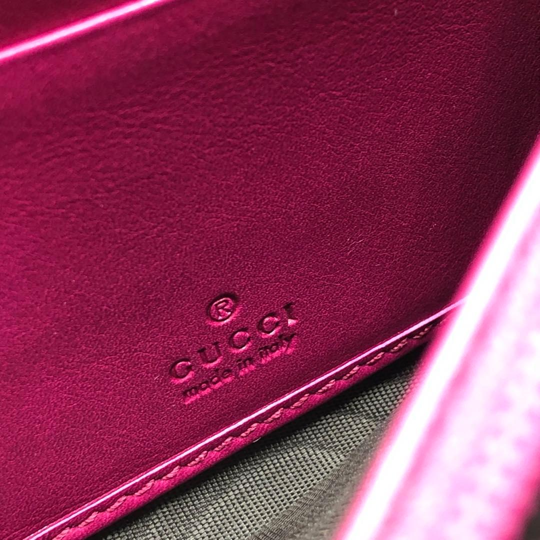 グッチ 長財布 プレート フラップ GGキャンバス レザー