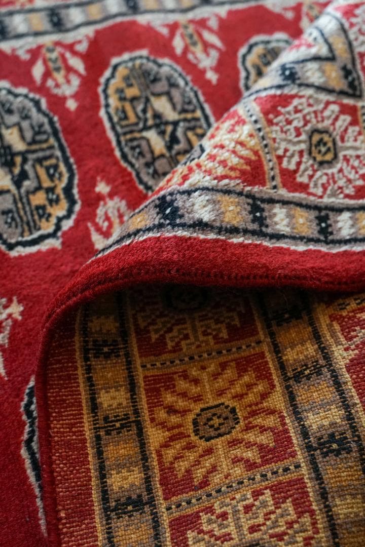 パキスタン手織り絨毯 トルクメンボハラ トライバルラグ 130×80cm