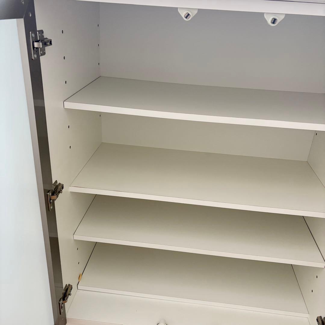 ニトリ キッチンカウンター Nポスティア 食器棚 ハイタイプ 白 120