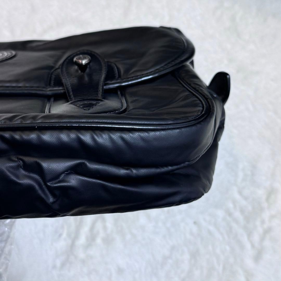 【極美品】ハンティングワールド　ショルダーバッグ　レザー　バチュークロス　黒