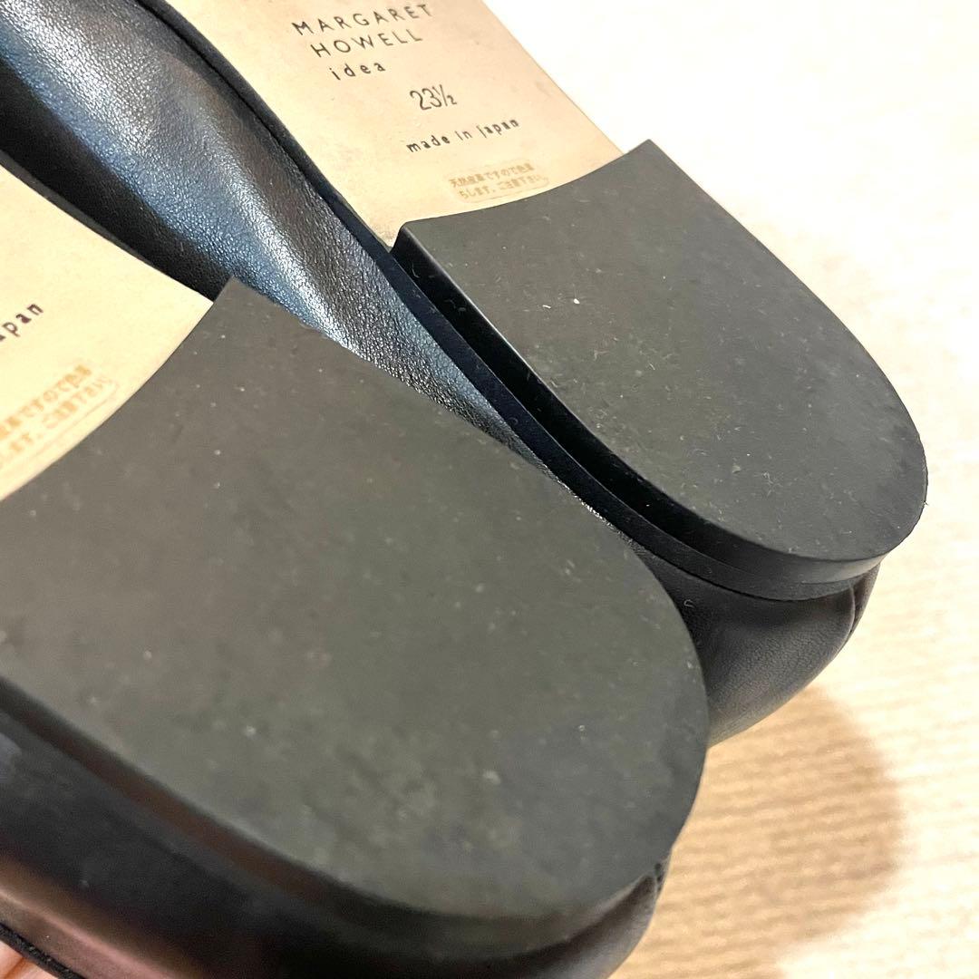 マーガレットハウエル ストラップ フラットシューズ メリージェーン 黒 23.5