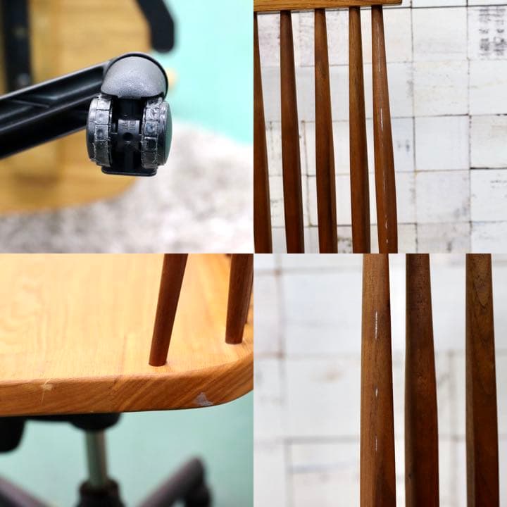 GMFT325○工房家具 デスクチェア ワークチェア タモ材×ウォールナット材