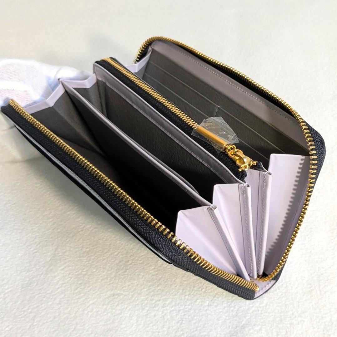 【極美品✨】Epoi エポイ タイル 長財布 ラベンダー ラウンドファスナー