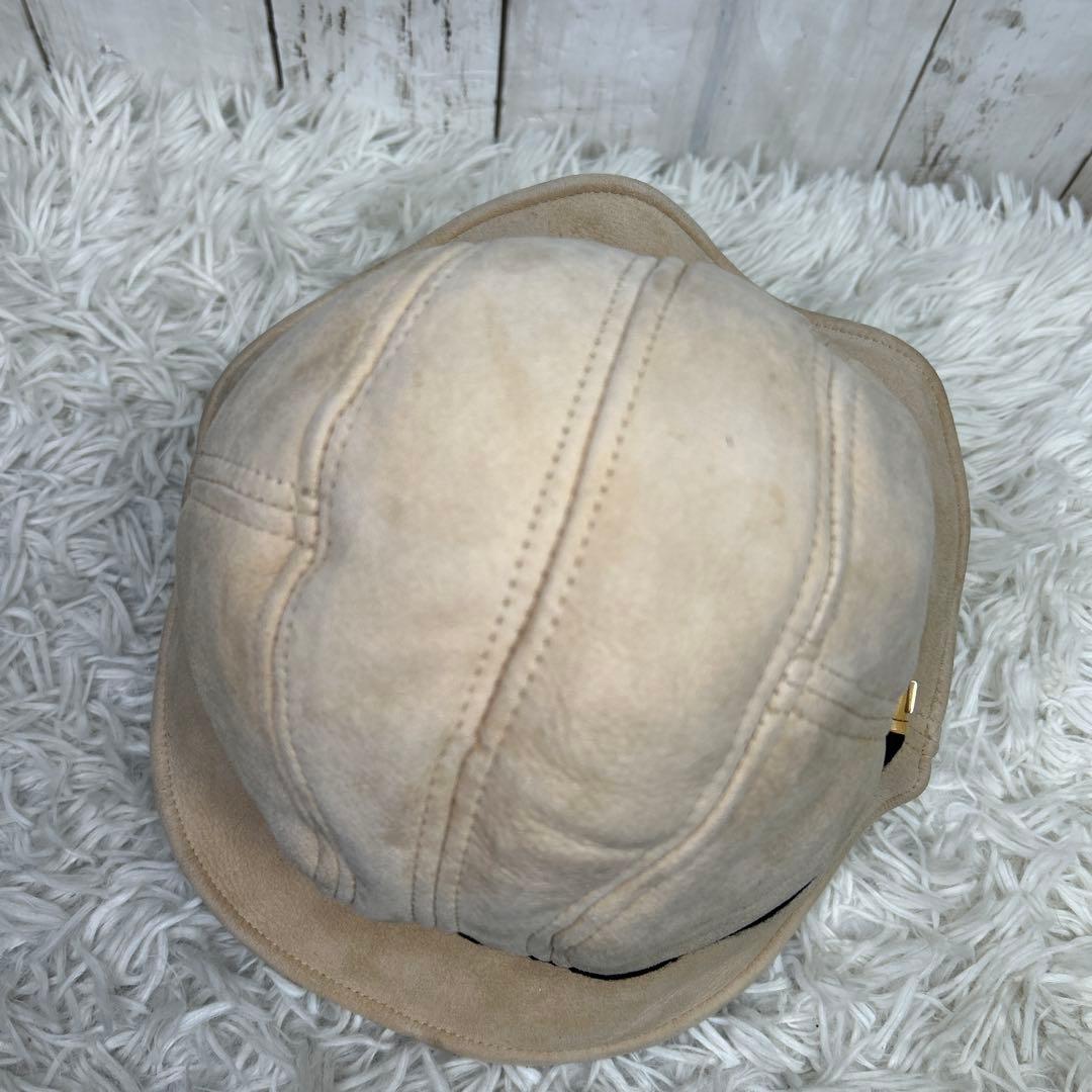 GUCCI ムートン　レザー　ハット　シェリーライン　ブラウン　L 帽子