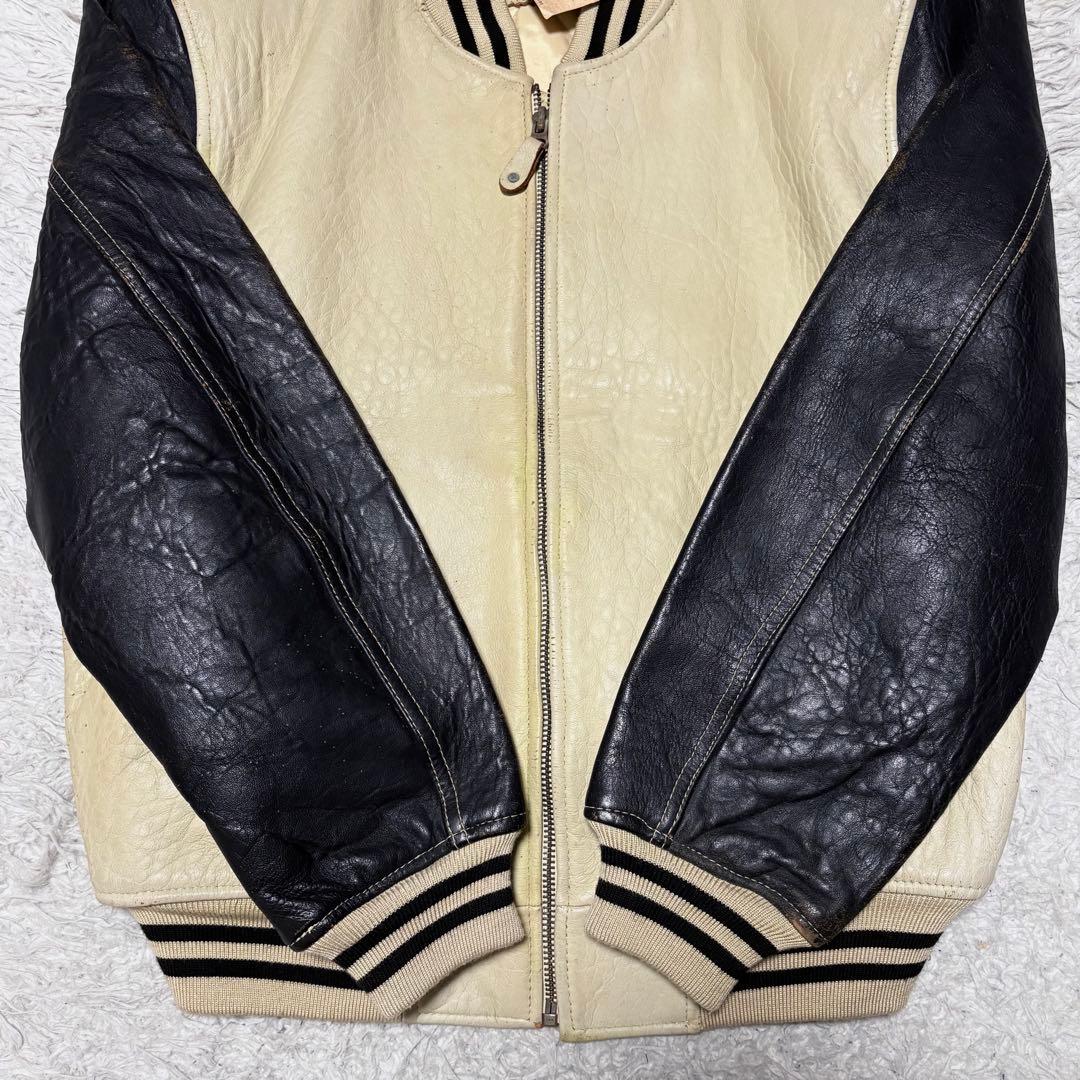 90s 希少 HARLEY DAVIDSON スタジャン バイカラー Lサイズ