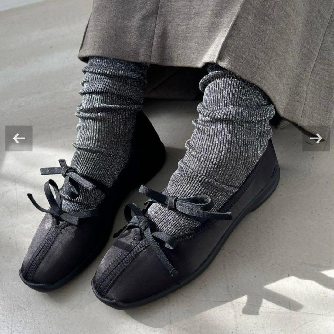 美品✨ LE TALON ルタロン Lダブルリボン バレリーナ フラットシューズ