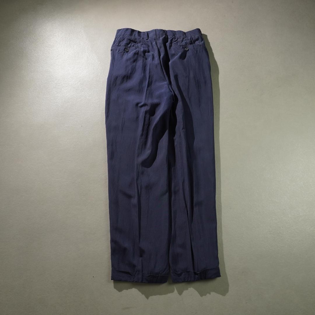 FENDI シルク セットアップスーツ 無地 ネイビーブルー/AZ84