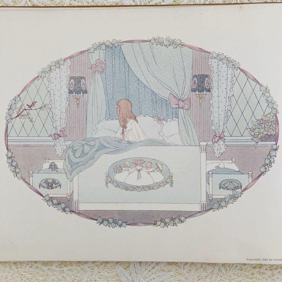 洋書古書　希少な楽譜絵本　1912年発行　ル・メールの淡く繊細で優雅なイラスト♡