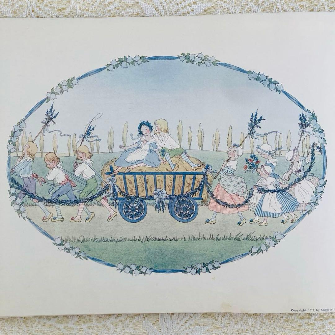 洋書古書　希少な楽譜絵本　1912年発行　ル・メールの淡く繊細で優雅なイラスト♡