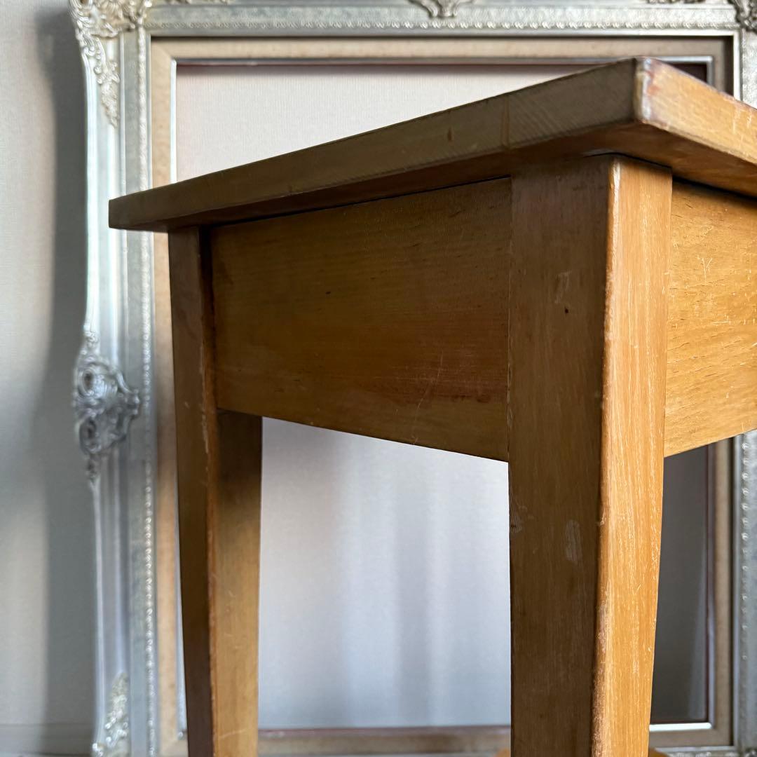 ビンテージ　昭和レトロ　サイドテーブル　花台　古道具　家具　店舗什器　木製