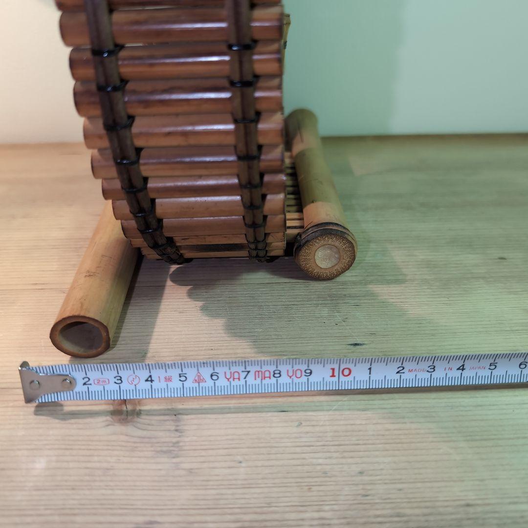 竹製装飾品 円形フレームと花生け　竹細工　竹工芸品