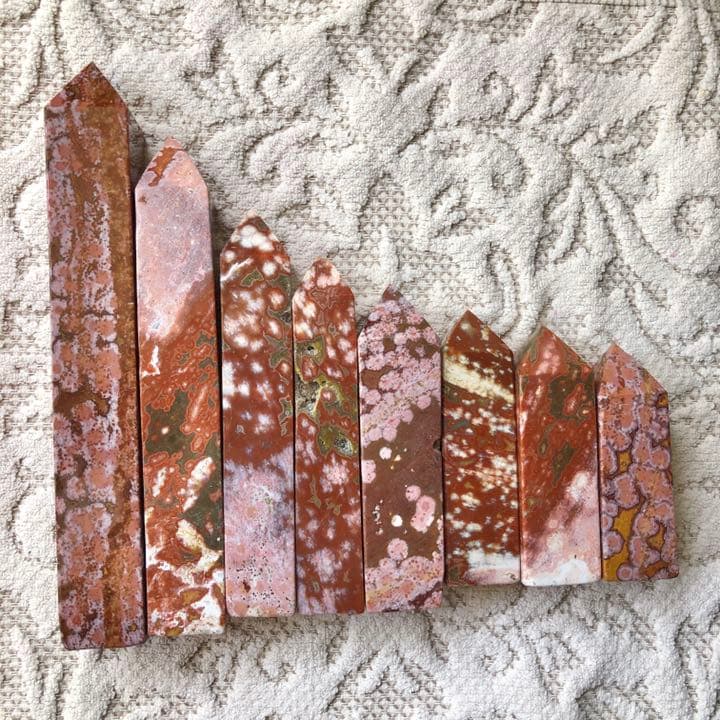 オーシャンジャスパー ピンク/レッド タワーセット