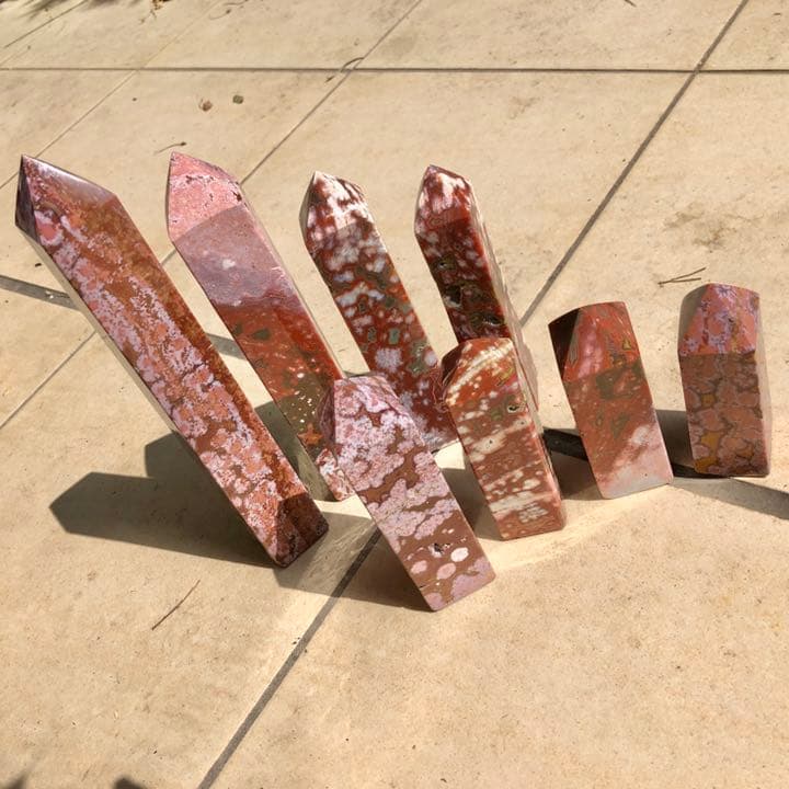 オーシャンジャスパー ピンク/レッド タワーセット