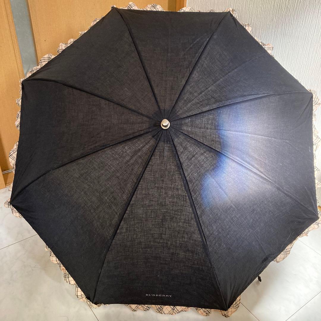 バーバリー BURBERRY フリル 折り畳み傘 日傘 ブラック　綺麗