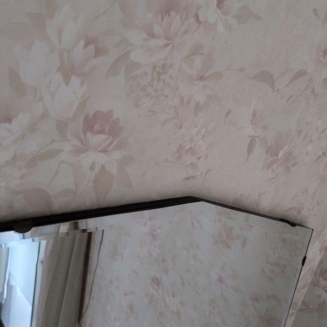 アンティークイギリス不規則形状の木製ミラー