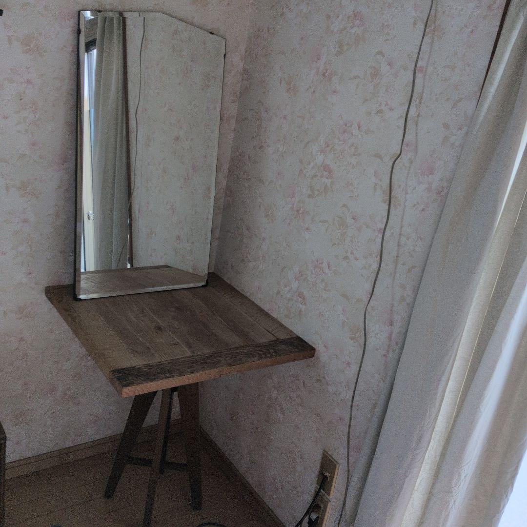 アンティークイギリス不規則形状の木製ミラー