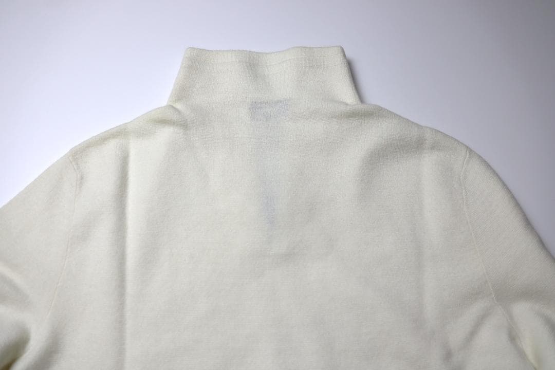 HERMES ホワイト ハーフジップ セーター エルメス S メンズ