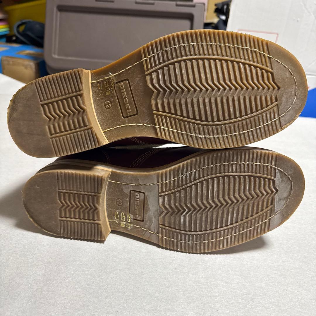 DIESEL バーガンディ レザー エンジニアブーツ