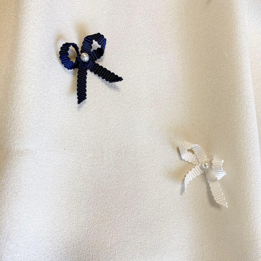 120size ホワイト×ネイビー 入学 卒園 発表会 フォーマル