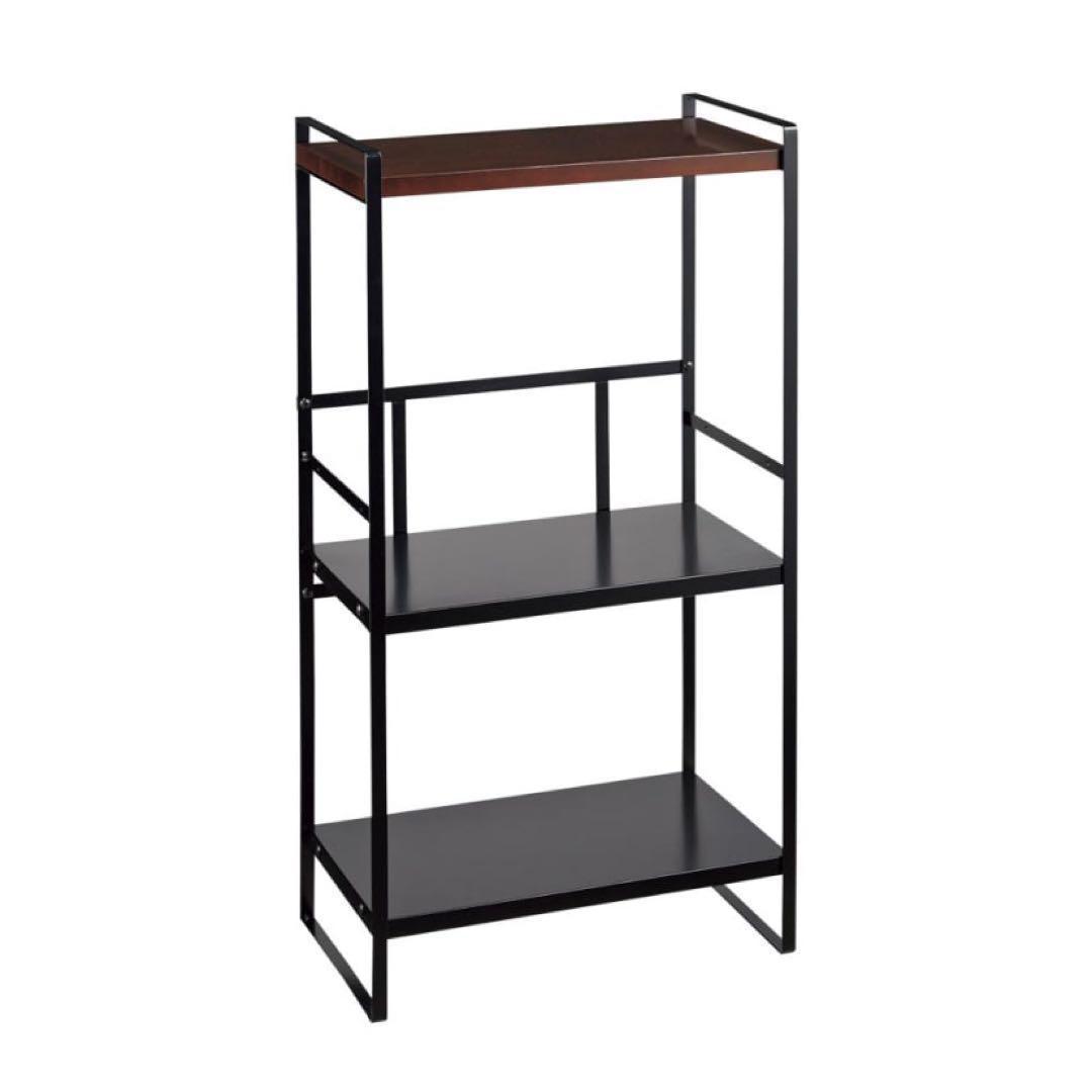 ラバーウッド天板スリム家電ラック 幅45cm