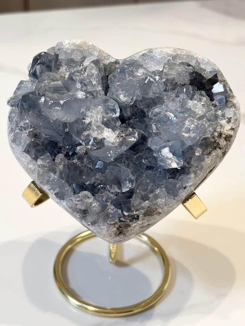 ハート型青灰色クリスタル