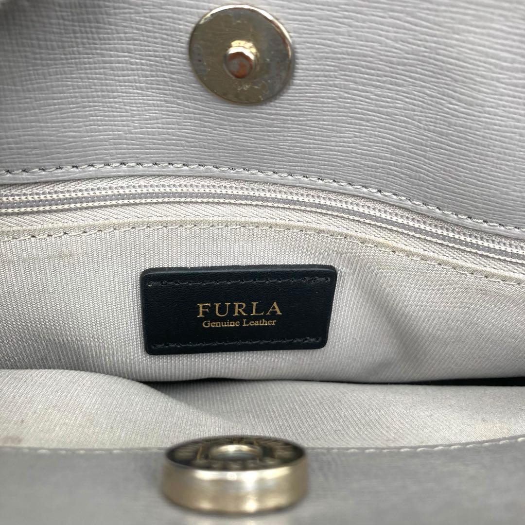美品✨FURLA フルラ テッサ 2way ハンドバッグ レザー グレー
