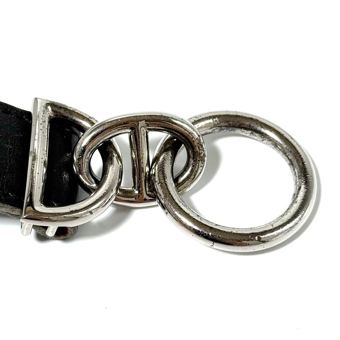 希少 HERMES エルメス マルジェラ期 ベルト シェーヌダンクル レザー 黒