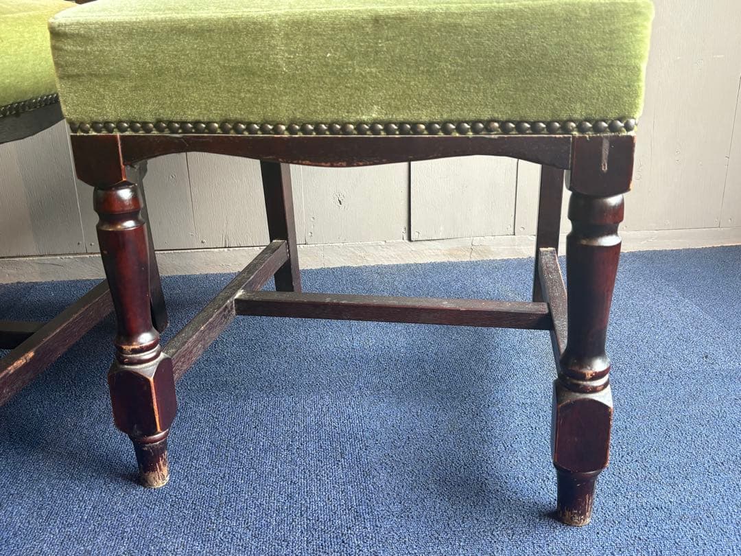 緑色のクラシックダイニングチェア2脚セット チェア③ アンティーク