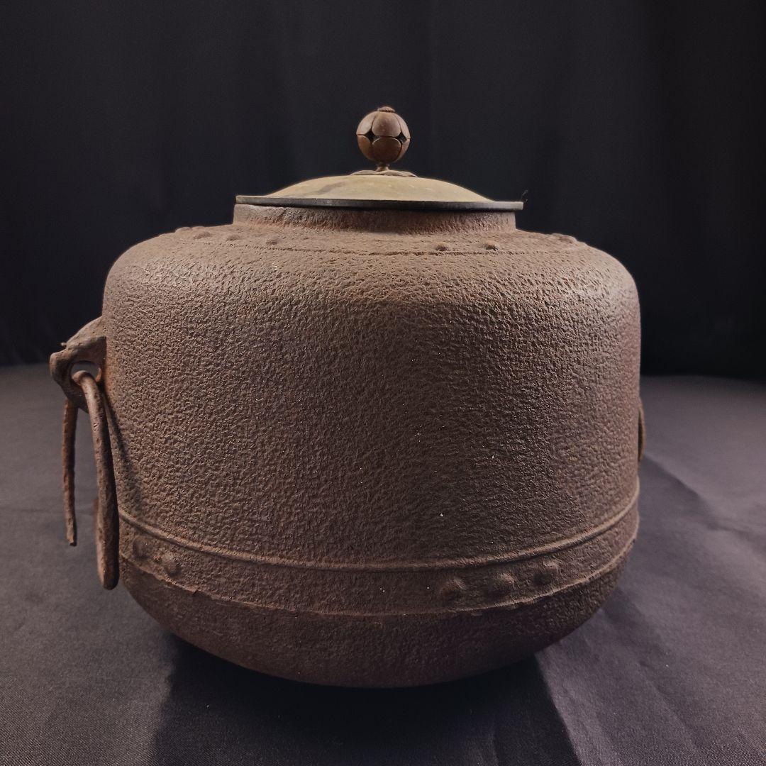 Y3122-5 茶道具 鉄製 風炉釜 五徳付き セット