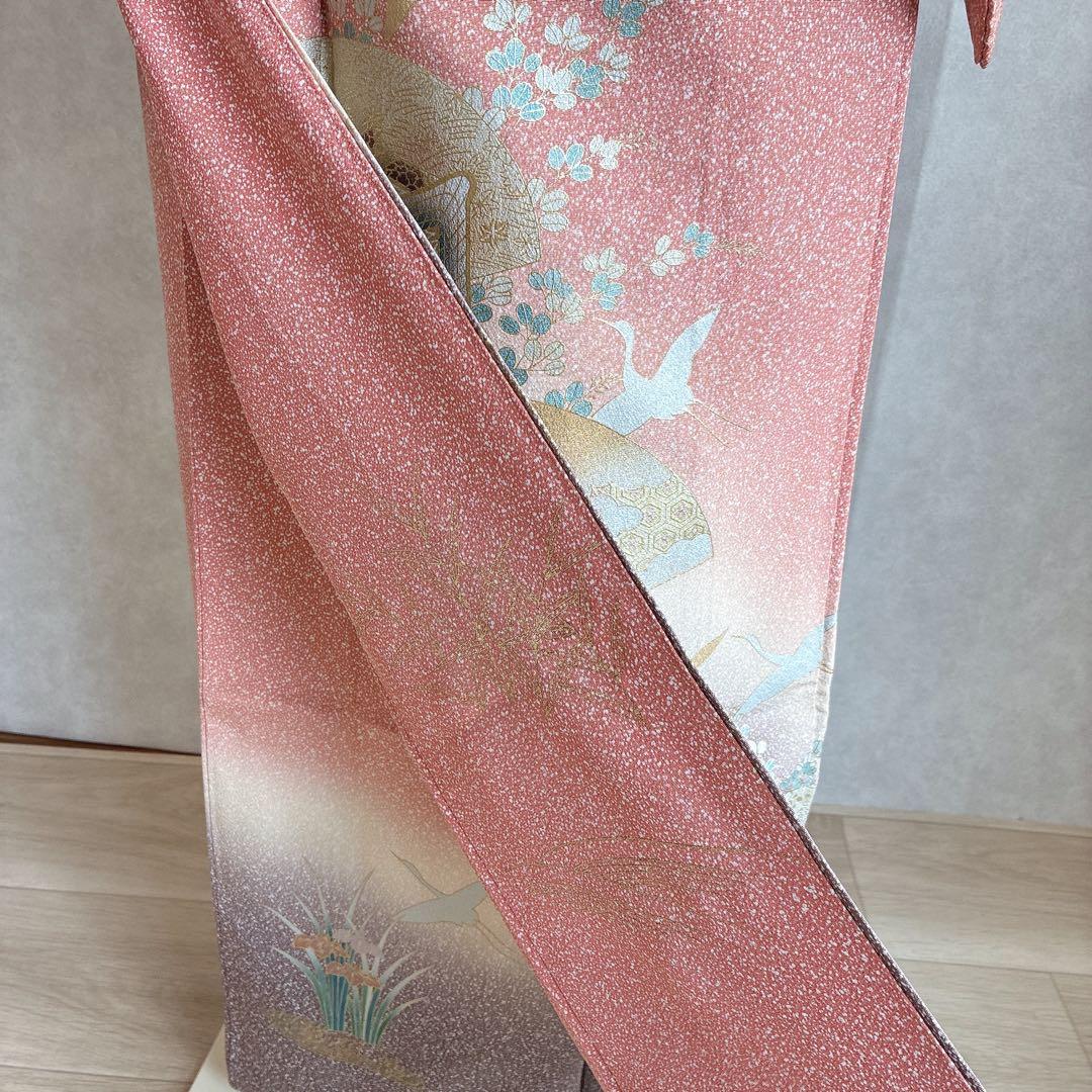 訪問着　フルセット　着物　正絹　トールサイズ　金彩　御所車　古典　G10