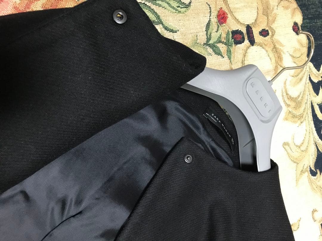 綺麗　ザラ　ZARA マント　ケープ　ブラック　ロング