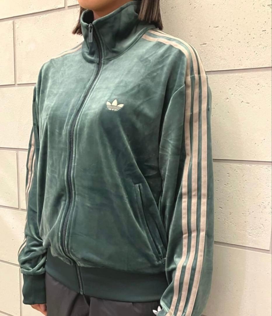 新品3XL】当日発送アディダス　ファイヤーバード ベロアトラックトップ グリーン