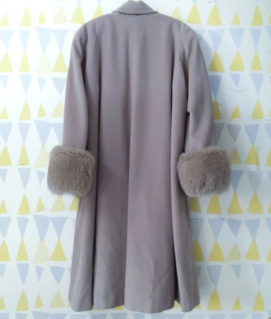 美品 PARIENNE カシミヤコート ウール フォックスファー ベージュ