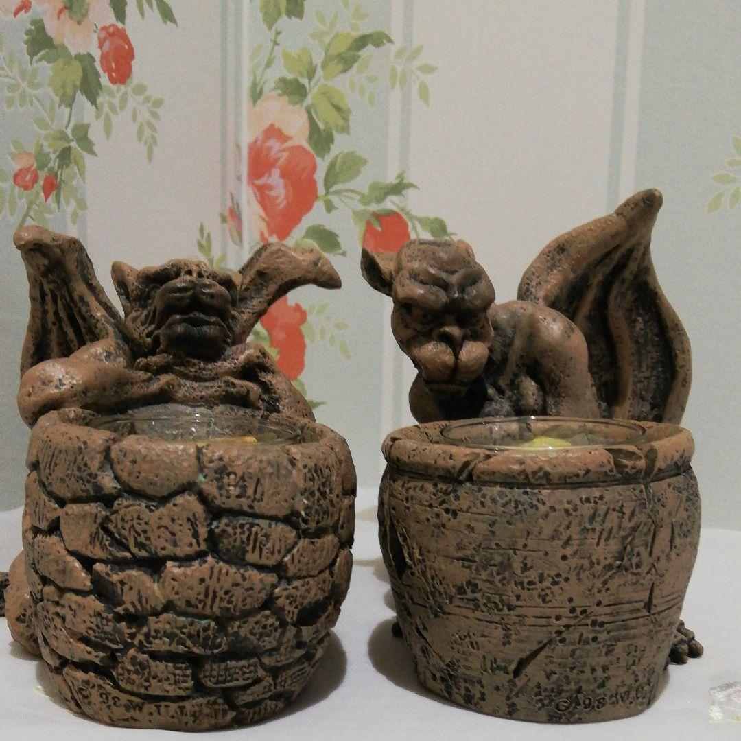 ガーゴイル キャンドル ホルダー2個セット