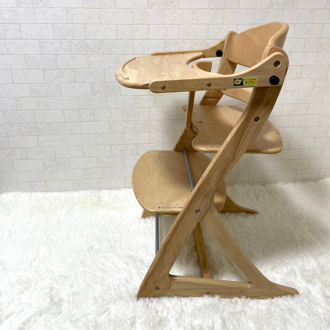 美品　大和屋　すくすくチェア プラス テーブル付き　ナチュラル　1501NA