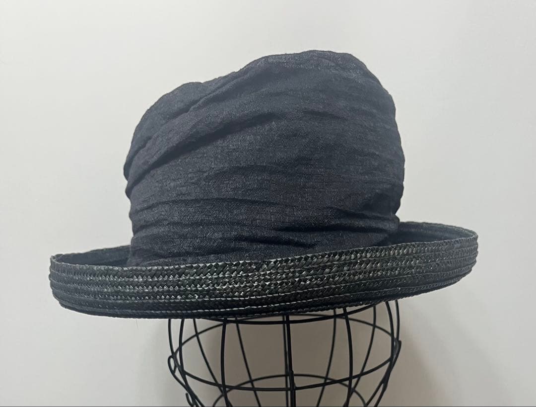 Ｙ'ｓ　ヨウジヤマモト　ワイズ　帽子　BLACK 変形　異素材　透け感